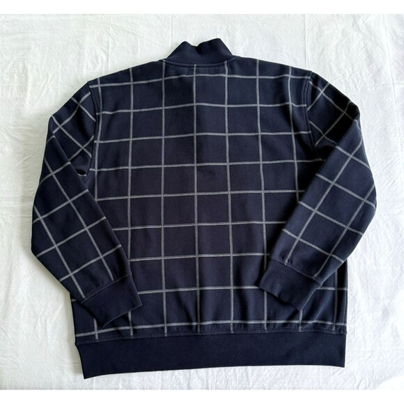 Nautica Sweatshirt 1/4 Zip Men’s XL Blue Windowpane Long Sleeve Pullover - Picture 4 of 4